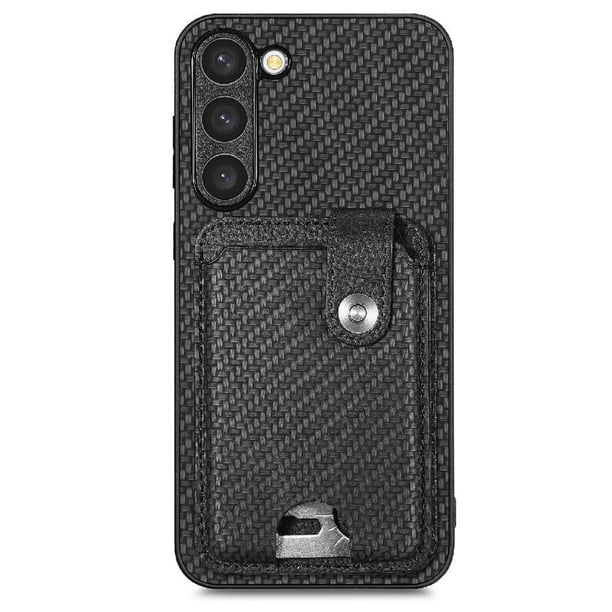Funda Billetera Tejida para Samsung Galaxy S23 Plus con Soporte y Tarjetero Negro