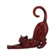 thumbnail image 1 of Estatuilla De Gato Creativa Estatuilla Decorativa De Estiramiento De Gato Decoración Para El Hogar Rojo, 1 of 5