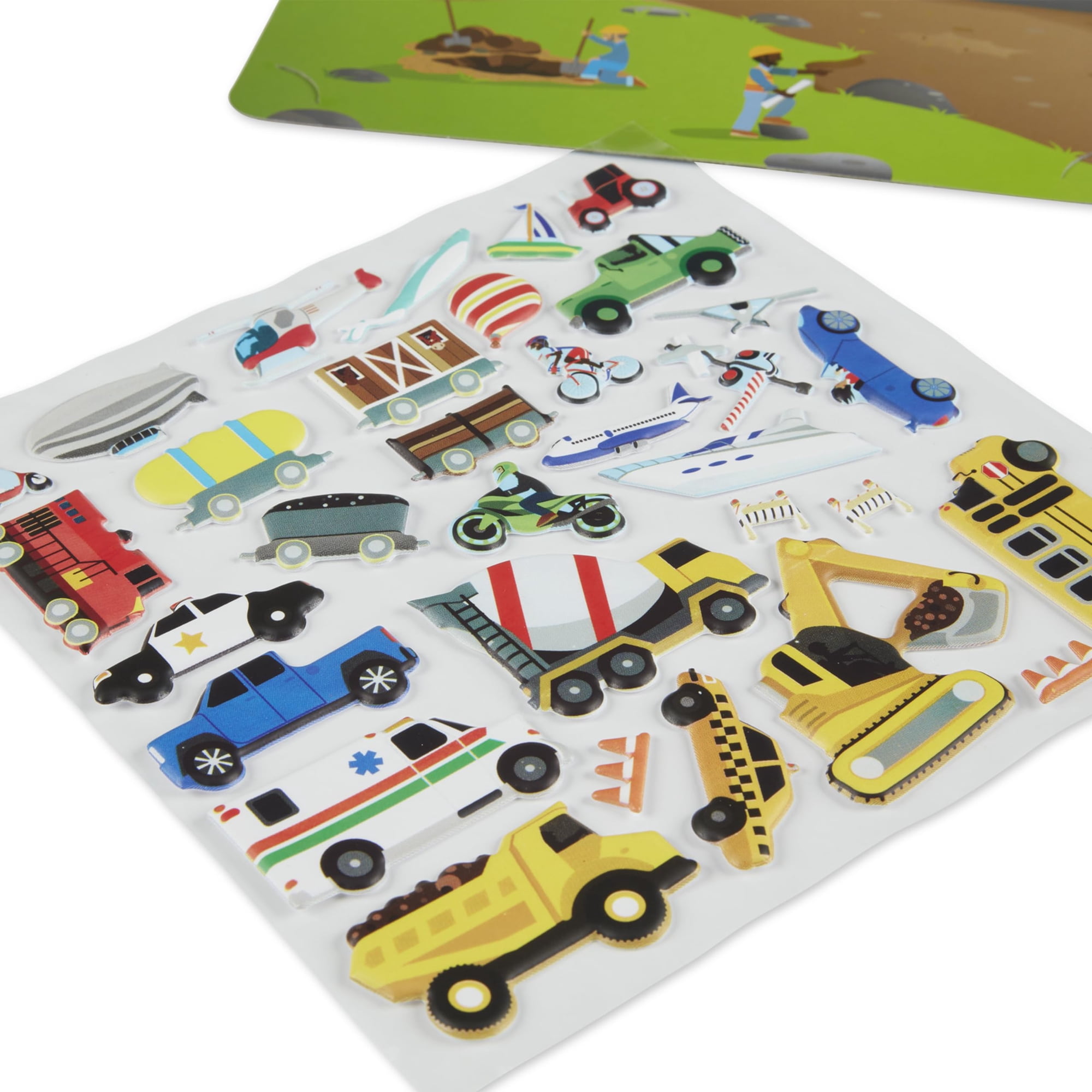 Set De Juego De Stickers Melissa & Doug Vehículos Con Fondo Doble