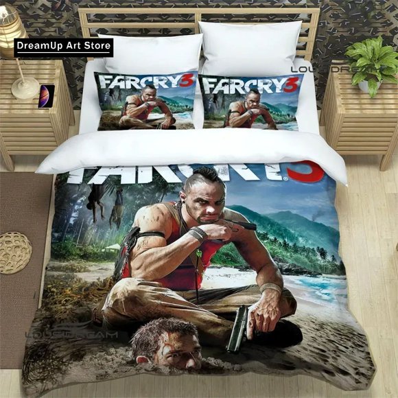 x1341 Bed Sheets Fashion Game Farcry Bedding Set Boys Girls Twin Full Size Duvet Cover Pillowcase Bed Adult Bedroom 3-Piece Bedding Set (1 Duvet Cover + 2 Pillow Shams) nj1341