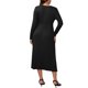 thumbnail image 3 of INSPIRE CHIC Vestidos de Maternidad para Mujeres Botón Plisado Tejido Manga Larga Sesión de Fotos Embarazo Vestido Maxi 2XL Negro, 3 of 6