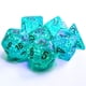 thumbnail image 2 of Juego de dados poliédricos Chessex Borealis, verde azulado/dorado con luminaria, 2 of 2