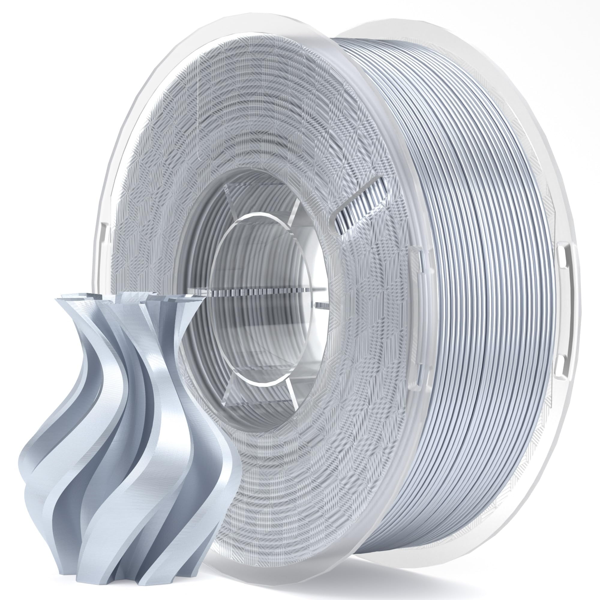 Filamento Para Impresora 3d Elegoo Silk Pla, 1,75 Mm, Gris Plateado, 1 Kg