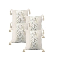 Genérico - Set De 4 Fundas De Cojin Con Estilo Bohemio 45X45Cm Beige 02