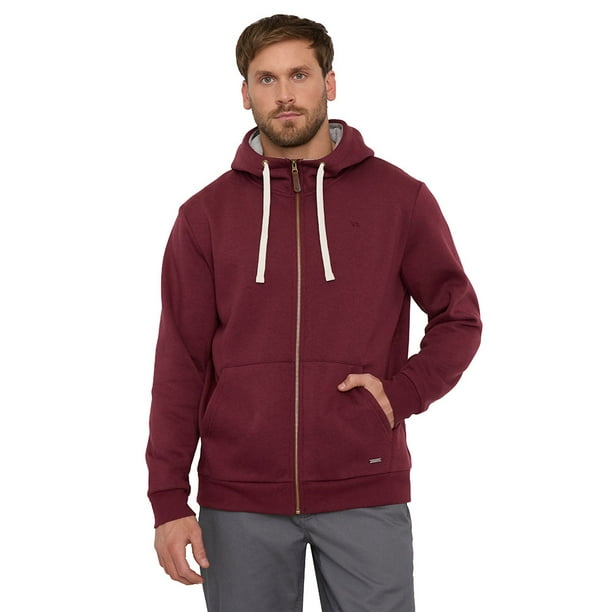 Polerón Hombre Burdeo Full Zipper Corona