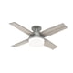 thumbnail image 1 of Ventilador de techo Hunter Dempsey de 44 pulgadas con luz LED plateada, 1 of 9