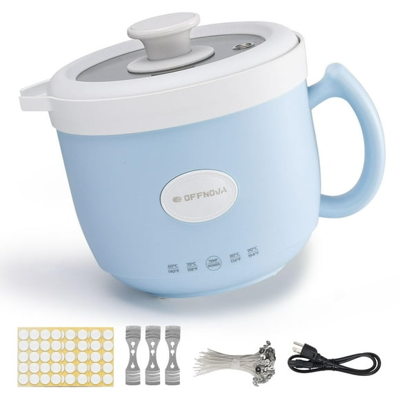 Fundidor de cera OFFNOVA de 1,2 l, 1 libra, con boquilla y suministros, color azul