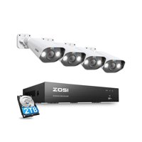 Sistema De Cámaras De Seguridad Zosi 4K 8Ch Con Disco Duro De 2 Tb Y 4 Cámaras De 5 Mp
