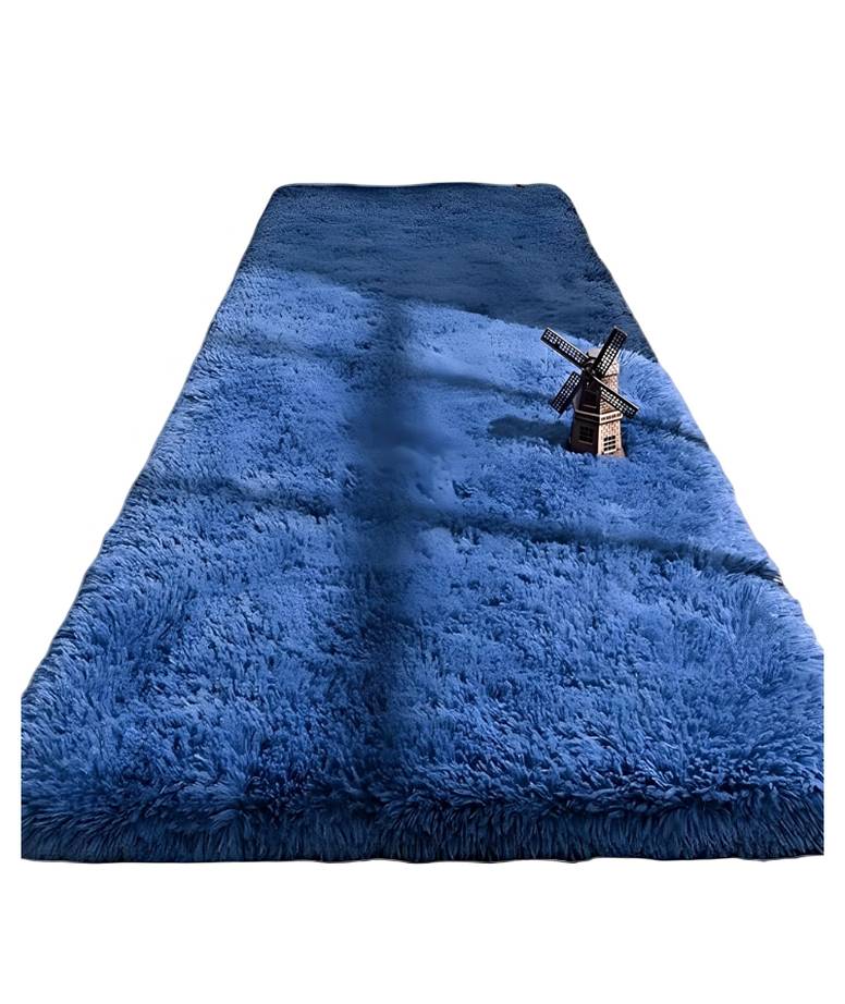 Fei Ya - Pasillera Alfombra Peluda Liviana 70X150 Ultra Suave Azul