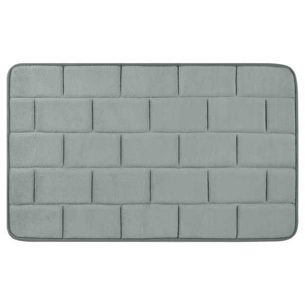REGALWOVEN Uxcell Alfombra de Baño de Espuma con Memoria, Alfombra de Baño Suave y Absorbente Antideslizante de Secado Rápido para Baño Gris Claro 20" x 32"