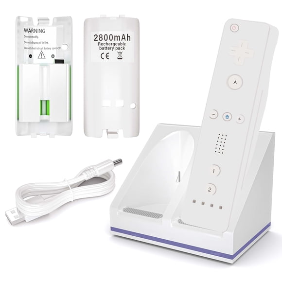 Base De Carga Y Cargador Con 2 Baterías De 2800 Mah Para Wii wii U