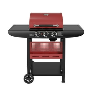 American Grill - Set Parrilla A Gas 3 Quemadores Kansas Red + Funda