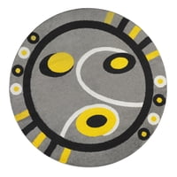 Modalfo - Alfombra Redonda Florida Amarilla 160 X 160 Cm