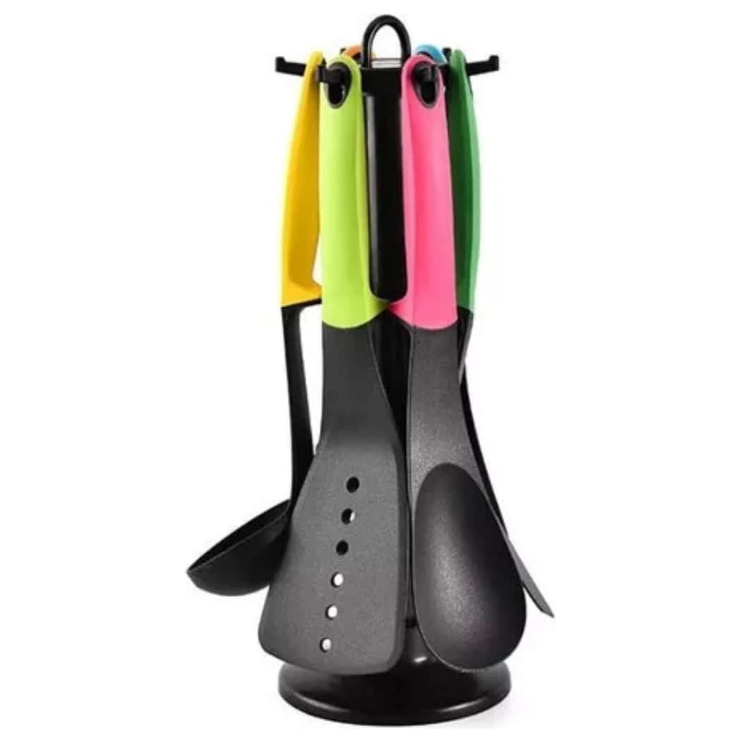 Importclick - Set 6 Utensilios Cocina Antiadherentes Mango Silicona