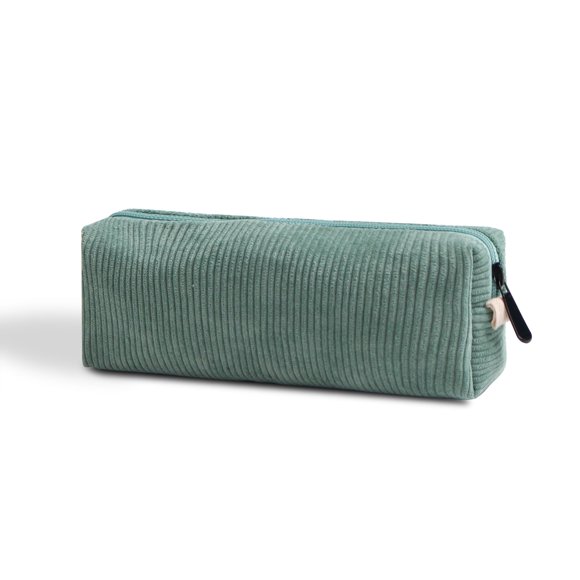 Estuche OZAOZ de pana verde, grande (21 × 8 × 5 cm)