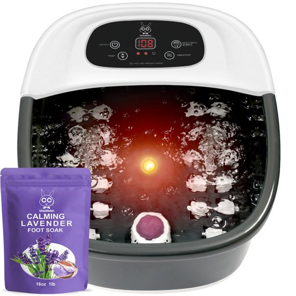 Spa para pies MoodRelish Calor, Burbujas y Vibración 473 ml Negro
