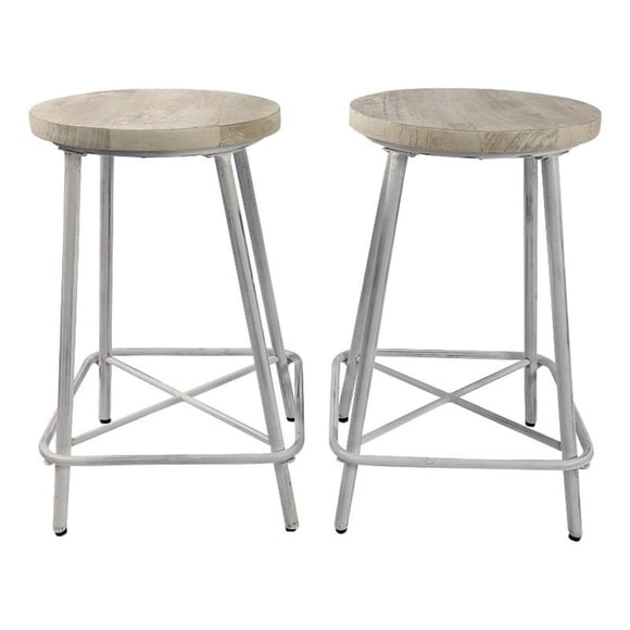 Taburete con altura de mostrador Carolina Classic Illona Whitewash 24