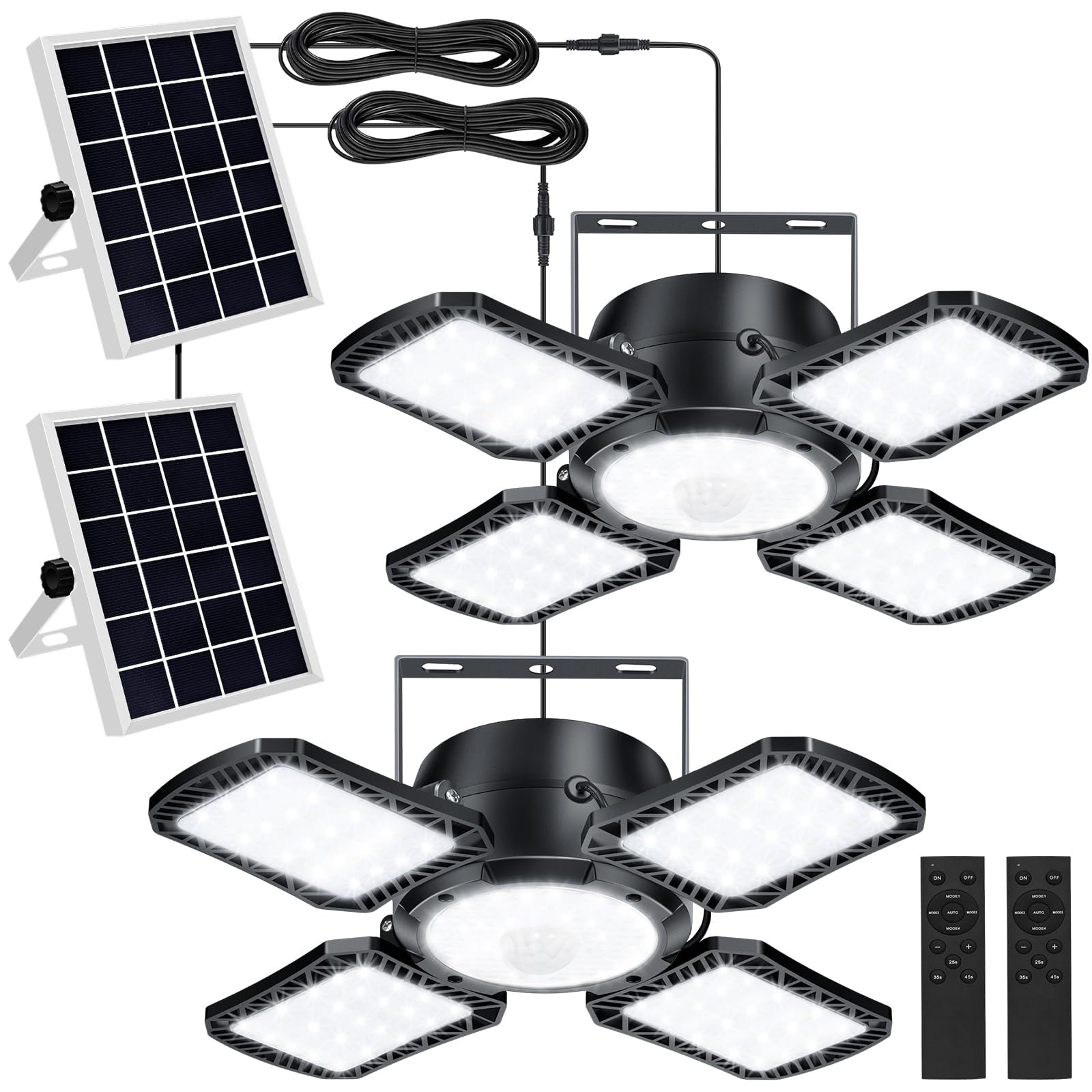 Luz Solar Para Cobertizo Aqonsie De 176 Led Con Sensor De Movimiento, Paquete De 2