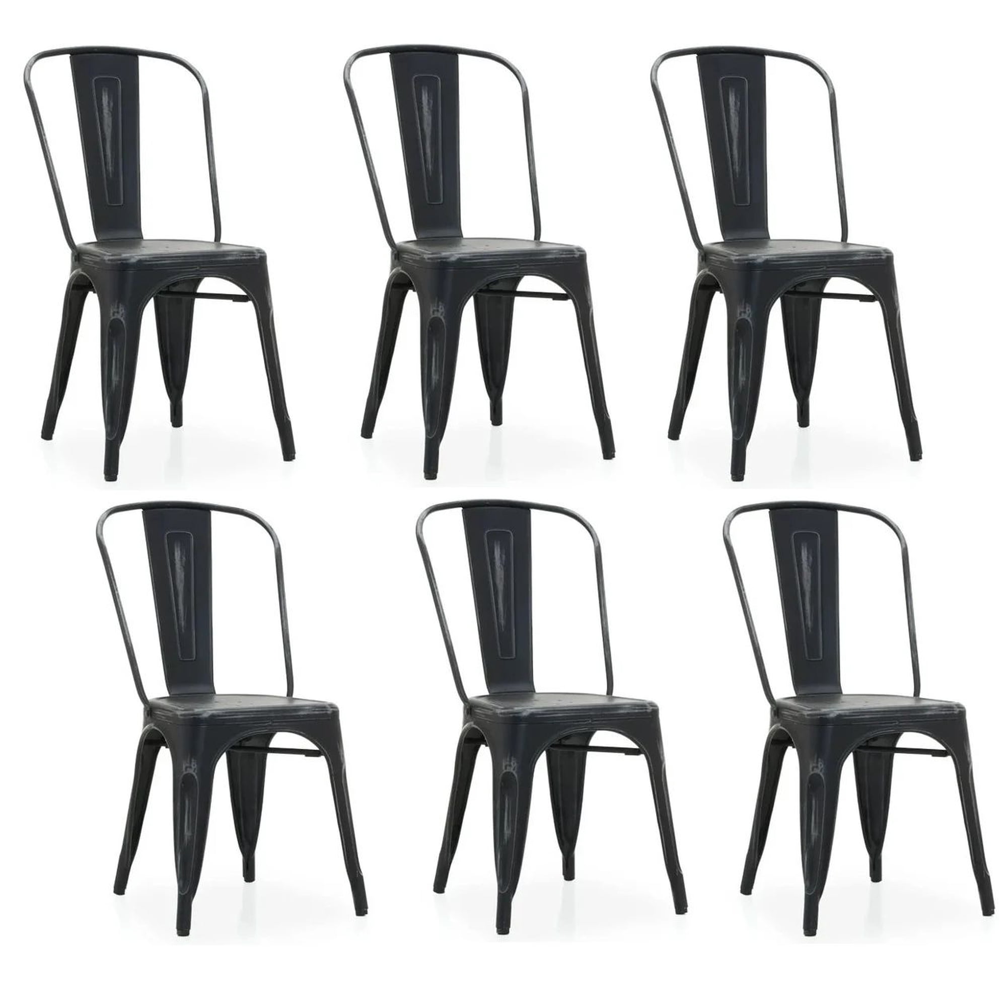 Nevi Express - Pack De 6 Silla Metal Tolix Negro