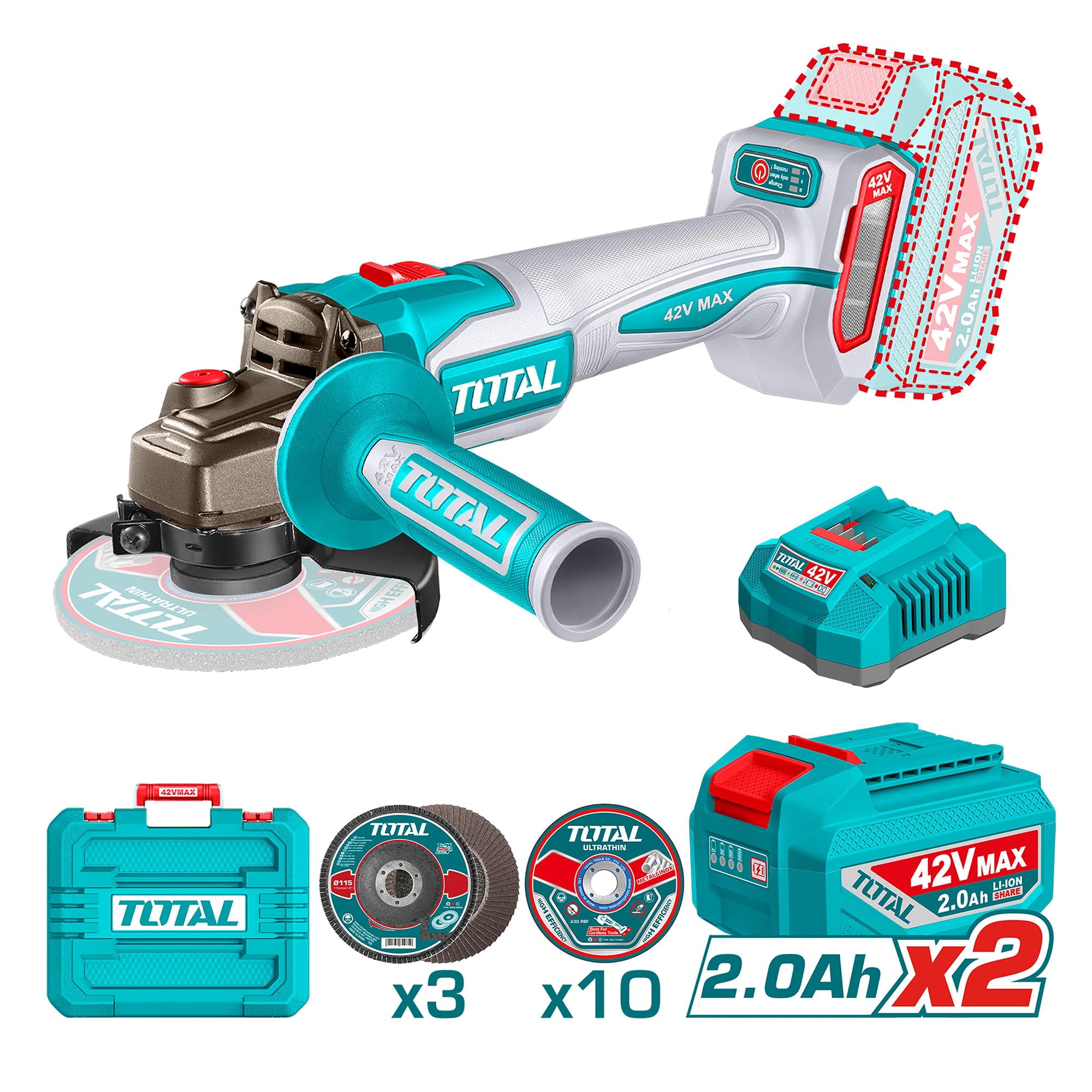 Esmeril Angular 1080w Brushless 42v Total