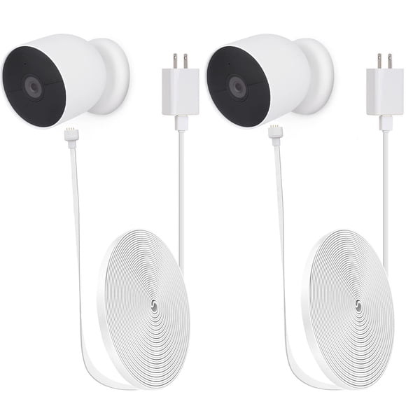 Cable de carga iTodos, paquete de 2 unidades, 7,5 m, resistente a la intemperie para Nest Cam