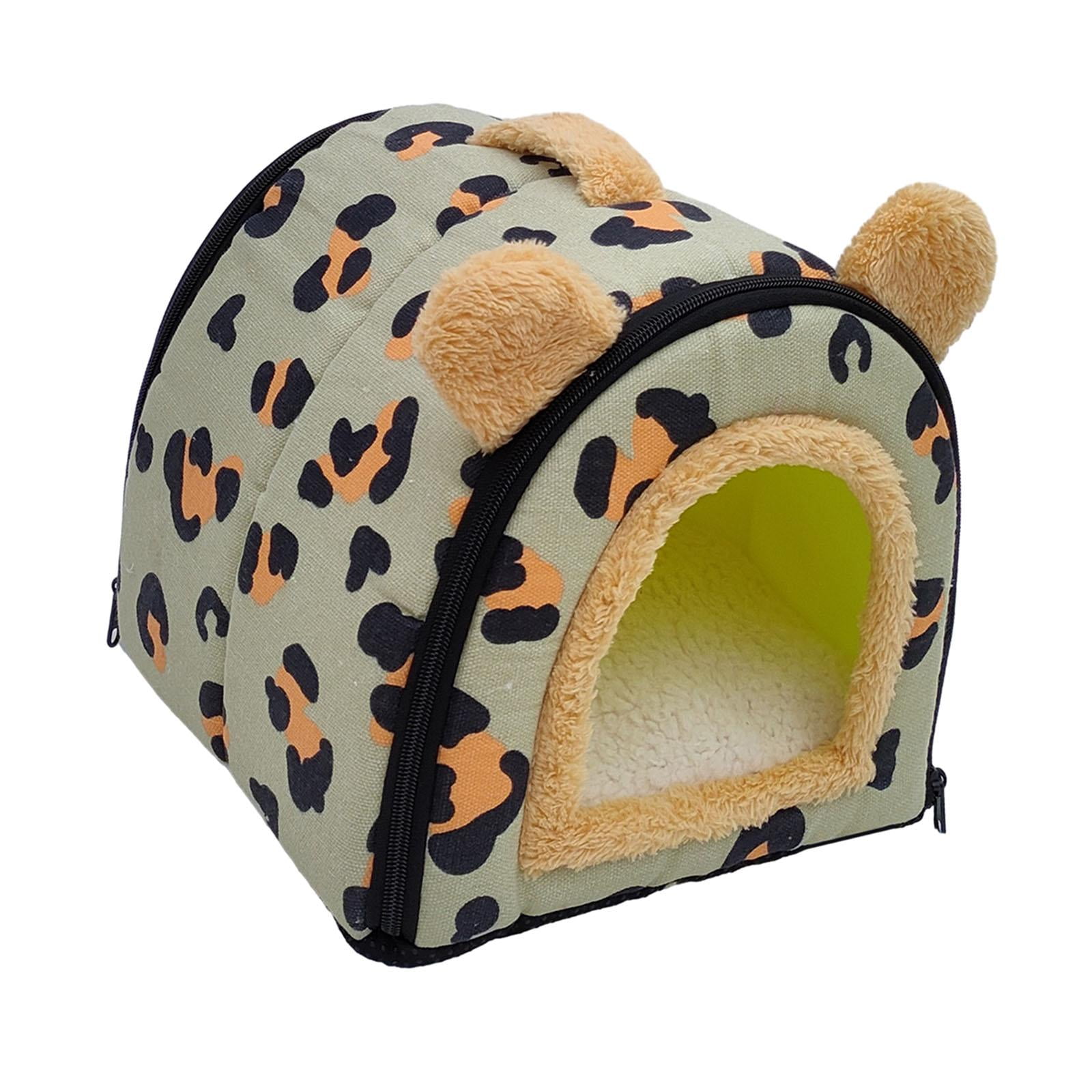 Ioensy - Casa Para Mascotas Plegable Camas Para Perros Convertibles Para Perros Pequeños Con Cojín Lavable Verde 35x29x29cm