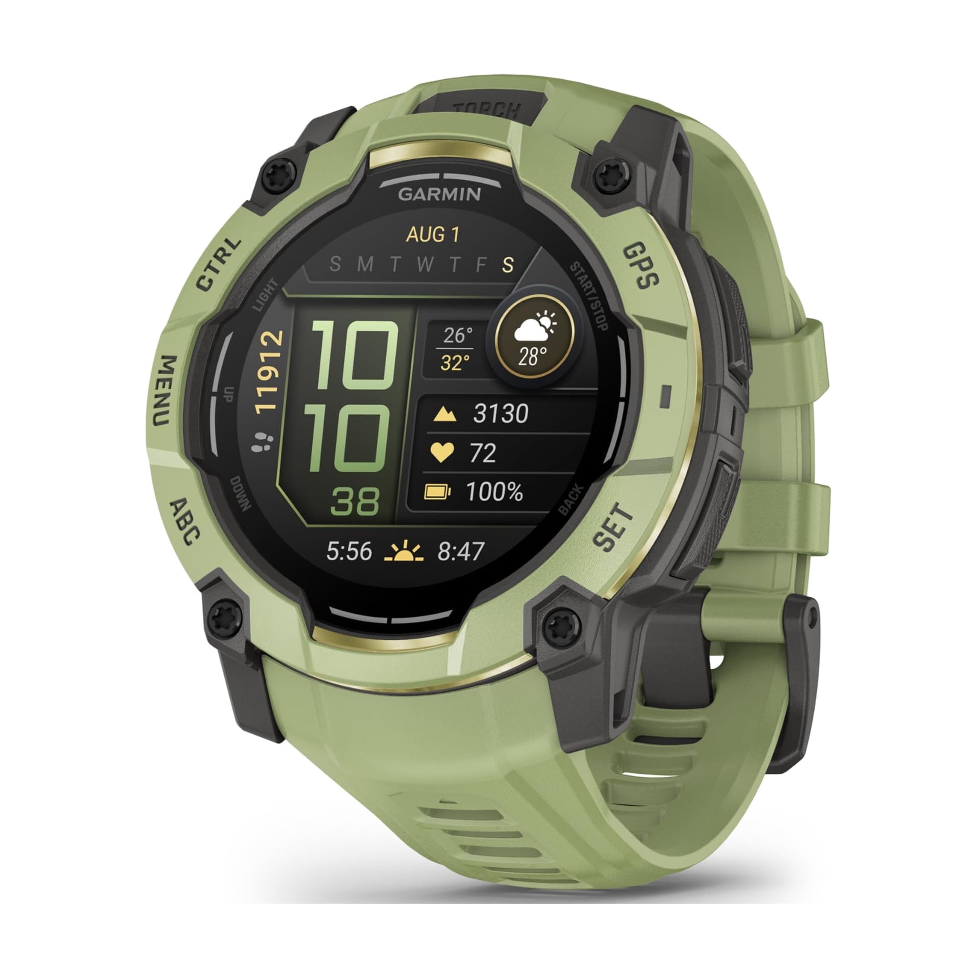 Reloj Inteligente Garmin Instinct 3 Con Pantalla Amoled De 50 Mm, Color Verde Helecho
