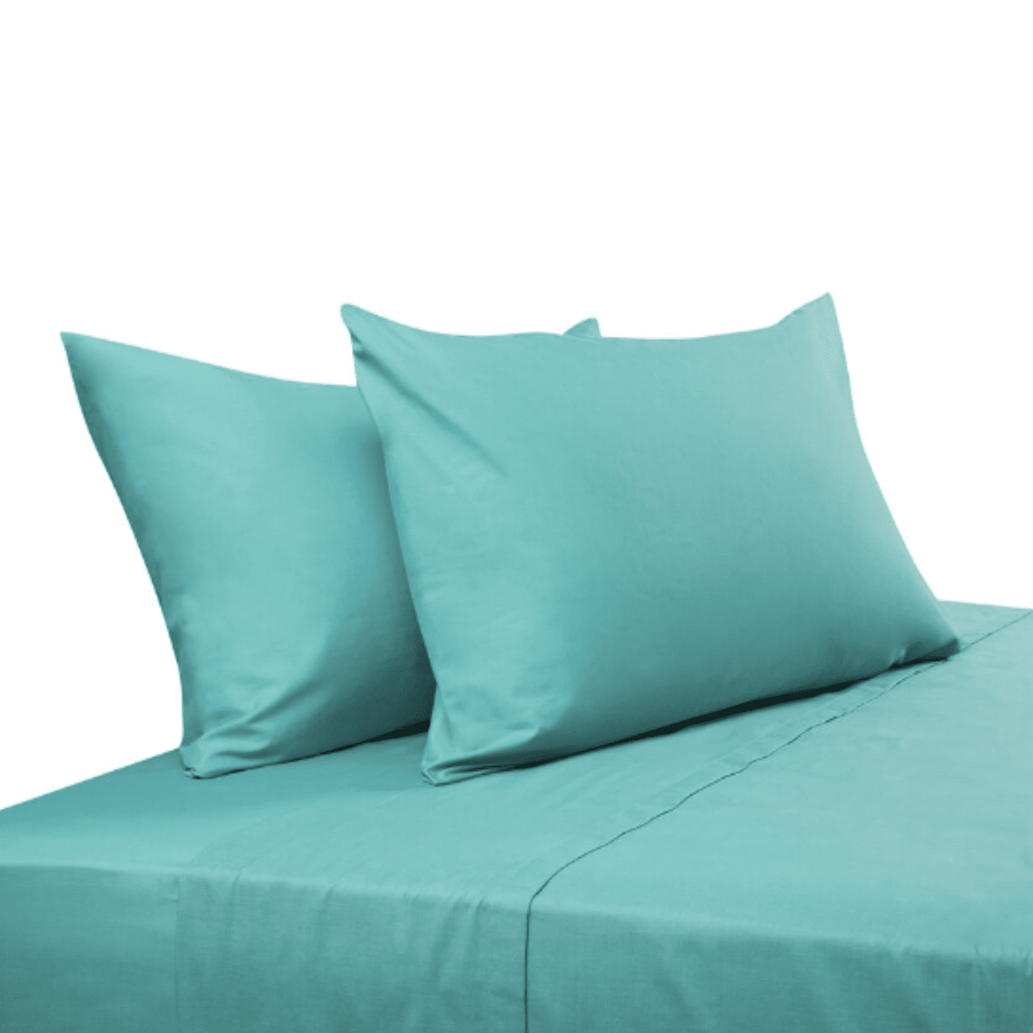 Importclick - Juego Sábanas Algodón Poliéster 200 Hilos + 2 Fundas King Celeste