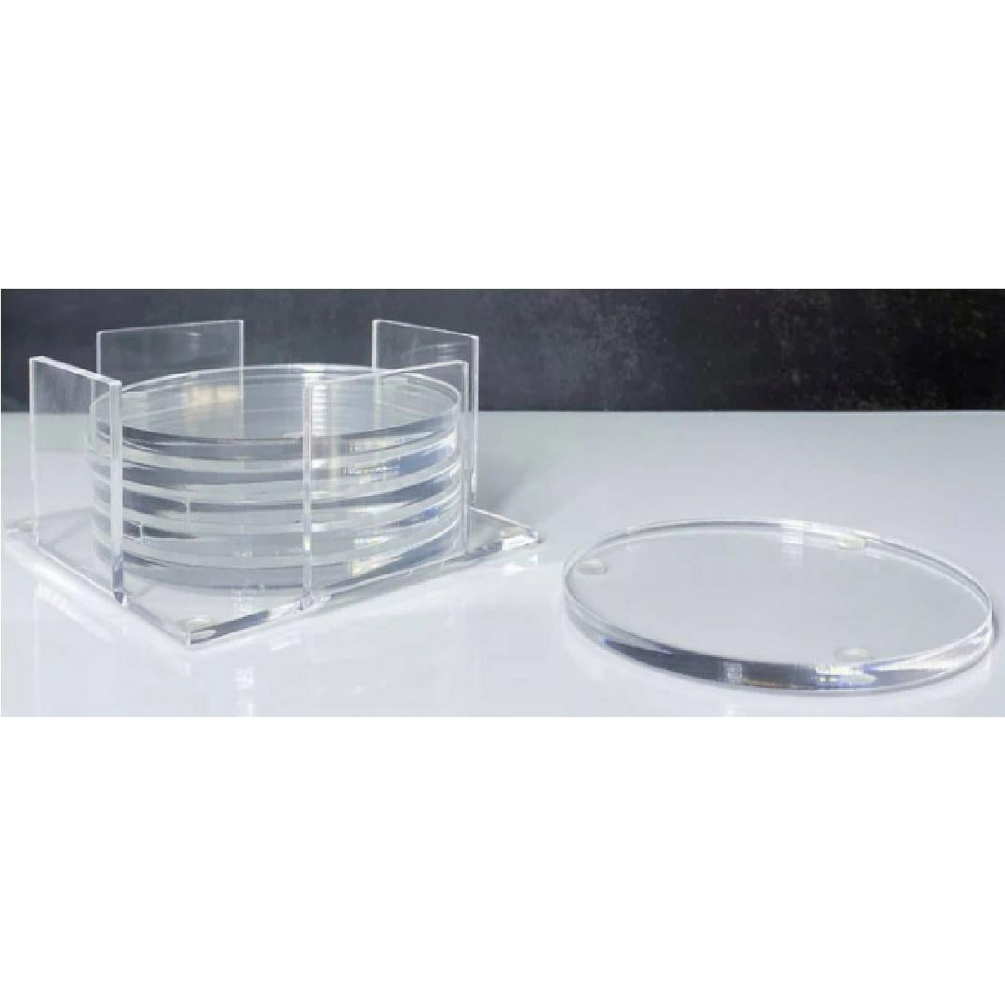 Letrerosmania - Posavasos De Acrílico 6 Unidades + Contenedor