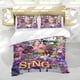 thumbnail image 5 of Sing 3: La Película Conjunto de sábanas temático, trío de piezas, cómodo y amigable con la piel, diseño único, regalo de decoración para el hogar para familiares, amigos y fans,140cm *210cm, 5 of 6