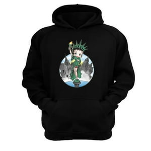 Genérico - Polerón Canguro Betty Boop Negro Talla M Unisex