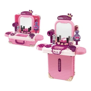 Fliperex - Set Maleta Tocador De Belleza Infantil Con Maquillaje Juguete Rosa