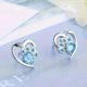 thumbnail image 2 of Aros pendientes corazon circon de fantasia agua marina, 2 of 3