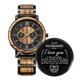 thumbnail image 1 of Reloj Kenon de madera de ébano grabado personalizado para hombre, 1 of 6