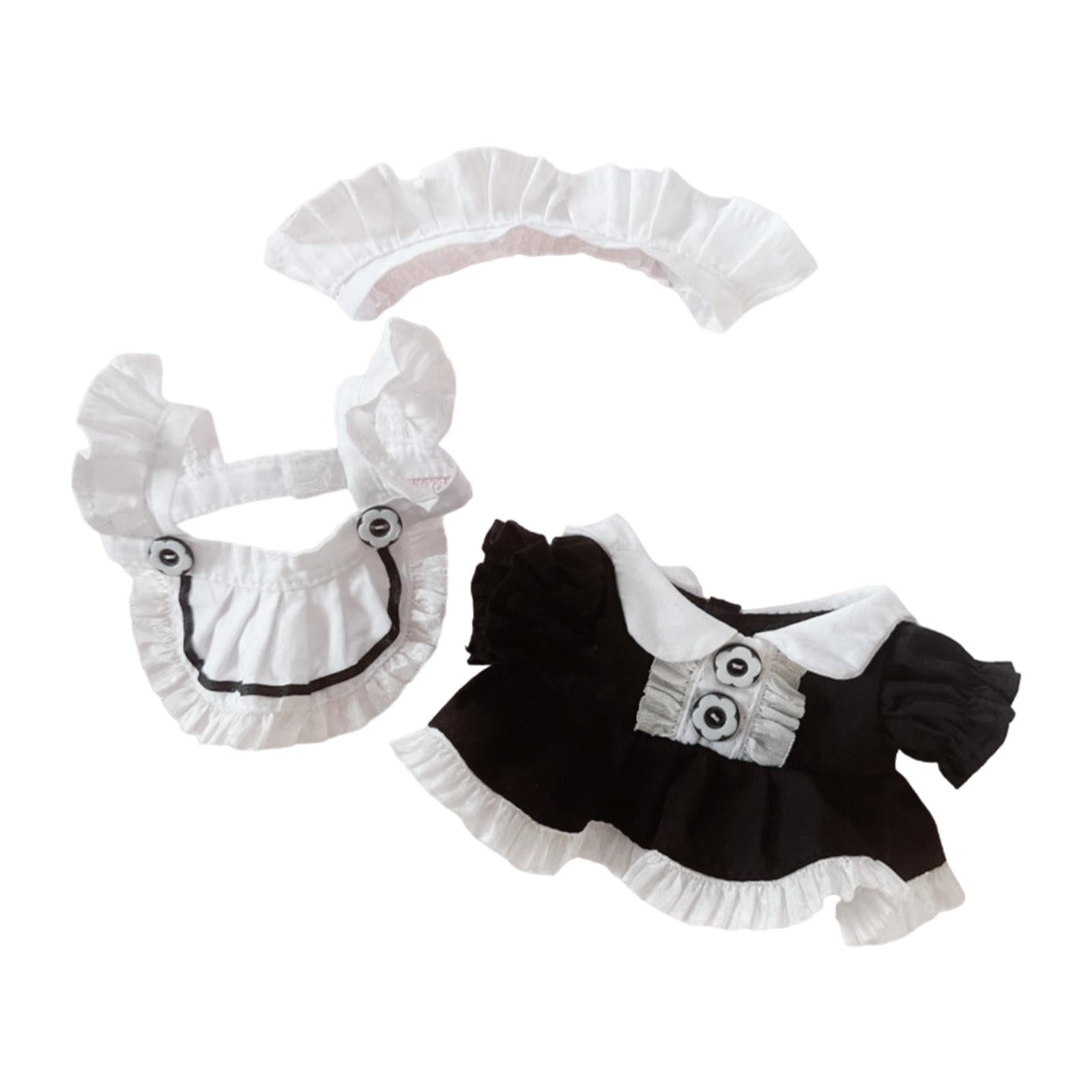 Magideal - Delantal De Algodón Para Muñecas, Traje De Mucama, Juego De Simulación Para Muñecas, Ropa Educativa De Moda Para Hacer Tú Mismo, Vístete Para Muñecas