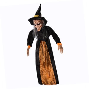 Magideal - Colgante De Halloween, Accesorios De Casa Encantada De Halloween Con Ojos Rojos, Decoración Aterradora, De Grito Iluminada Para Decoración