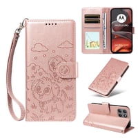 Funda Billetera Foxdock Compatible Con Motorola Moto G15/G15 Power, Diseño Perrito Tierno, Ranuras Para Tarjetas Y Soporte Plegable