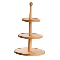 Bothyi - Soporte Para Cupcakes, Plato Decorativo De Frutas Para Cumpleaños, Baby Shower, Fiesta De Té, 3 Niveles, Marrón Claro