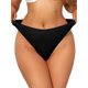 thumbnail image 5 of INSPIRE CHIC Bragas de bikini de mujer de cintura media acanaladas sin costuras de corte alto ropa interior grande negra, 5 of 5