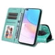 thumbnail image 2 of Funda tipo cartera FOXDOCK para Huawei Nova 8i , diseño girasol en relieve, cuero PU, cierre magnético, soporte y tarjetero, 2 of 5
