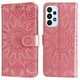 thumbnail image 1 of Funda tipo cartera FOXDOCK para Samsung Galaxy A23 4G/5G , diseño girasol en relieve, cuero PU, cierre magnético, soporte y tarjetero, 1 of 5