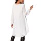 thumbnail image 3 of INSPIRE CHIC Blusas asimétricas de gasa casuales elegantes para mujer con mangas largas de linterna y cuello redondo, S Blanco, 3 of 6