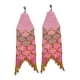 thumbnail image 1 of Aro de Mostacilla Checa con Ganchitos de Peltre Echapado en Oro - Estilo Sirena Tonos Rosas, 1 of 1