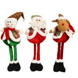 Genérico - Set 2 De Muñecos Navideños Patas Largas 65Cm Rojo/Verde