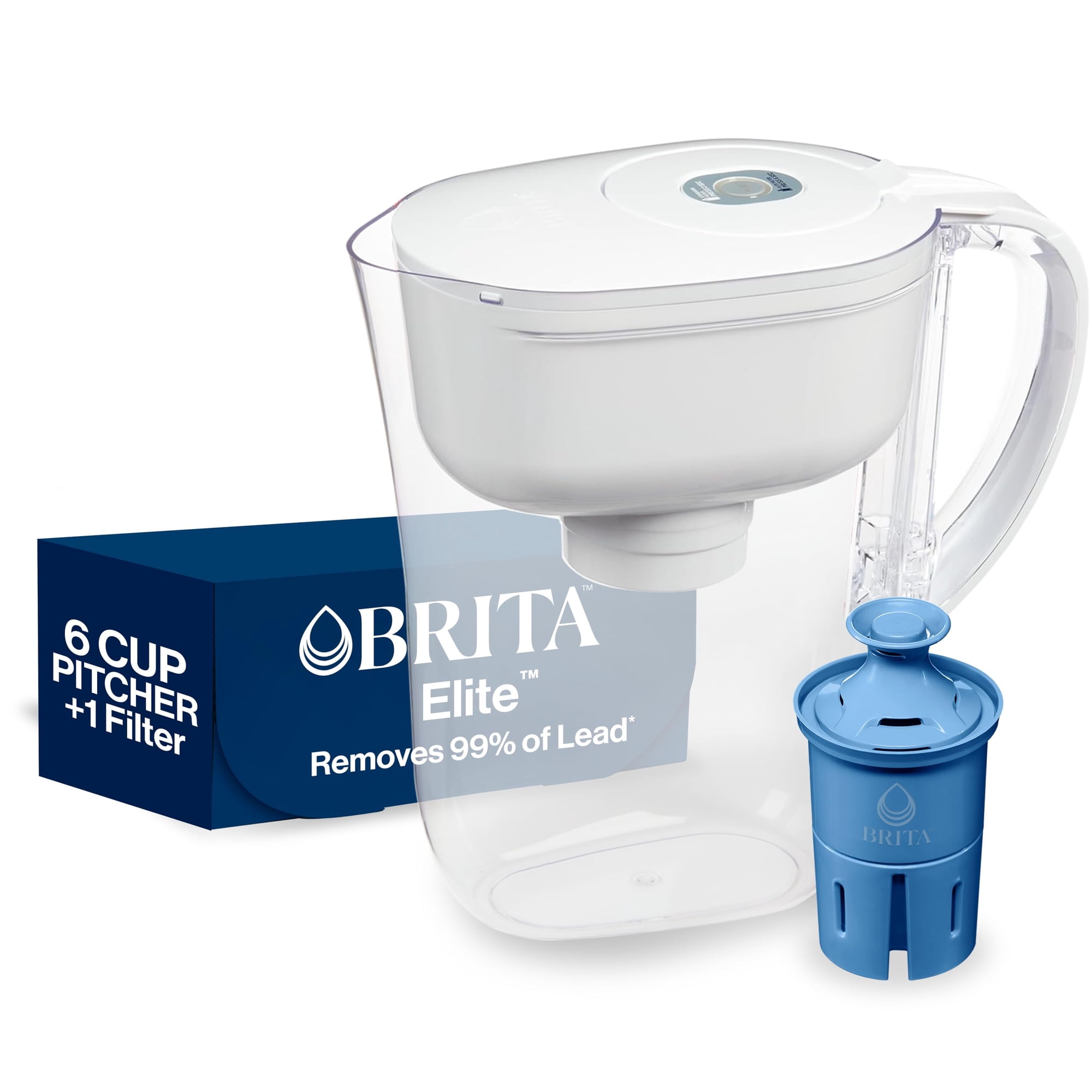 Jarra Con Filtro De Agua Brita Metro Elite De 1,4 Litros, Capacidad Para 6 Tazas