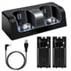thumbnail image 1 of Base de cargador de batería para estación de carga dual de control remoto W-ii con dos baterías recargables de mayor capacidad para controladores de juego W-ii y U, 1 of 6
