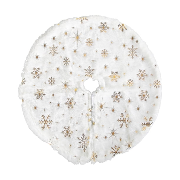 Falda De árbol De Navidad Para Decoración Del Hogar, Fiesta De Navidad, Exterior, Interior, Copo De Nieve Dorado