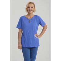 Fashionspark - Polera Mujer Lisa Apertura Azulino
