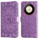 thumbnail image 1 of Funda tipo cartera FOXDOCK para Honor Magic 6 Lite , diseño girasol en relieve, cuero PU, cierre magnético, soporte y tarjetero, 1 of 5