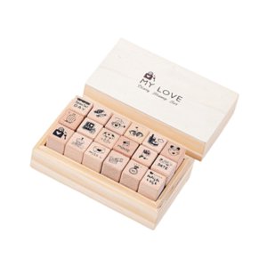 Magideal - 18 Minisellos De Madera, Sellos De Goma, Manualidades, Bricolaje, Diseño Vintage, Sellos De Madera, Juego De Sellos De Diario Para Dibujar, Suministro